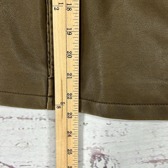 Women’s Faux Leather Racing Jacket Wild Fable Brown L - Picture 7 of 9